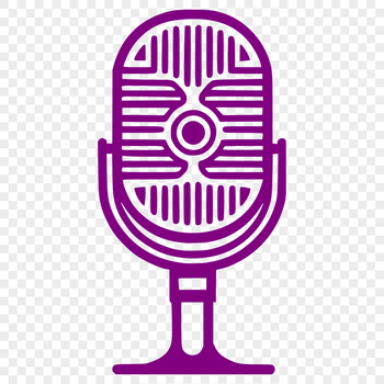 A digital microphone icon designed as vector art for use in technology projects.