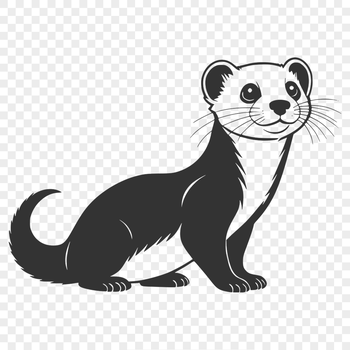 A free SVG silhouette of a ferret designed for cutting and engraving.