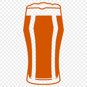 A digital illustration of a glass containing beer, created as a vector graphic.