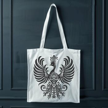 An illustration of a mythical phoenix in full body, ornate design suitable for vector art projects.