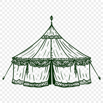 A digital illustration of a classic circus tent, suitable for outdoor events and camping activities.