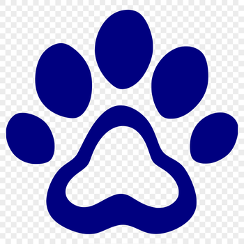 Vector graphic of a single pet paw mark.