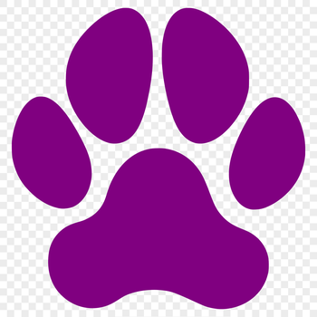 A high-quality illustration of a dog's paw print, suitable for vector graphics.
