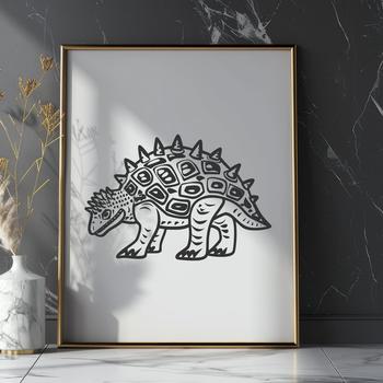 Artistic Ankylosaurus SVG, PNG, PDF And DXF Files