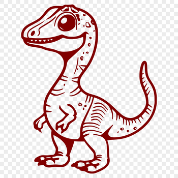 A prehistoric baby dinosaur depicted in full body, suitable for various digital design purposes.