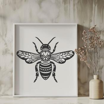 Artistic Bee In SVG & PNG