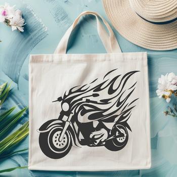 A high-quality vector illustration of a motorcycle in a minimalist design style.