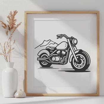 A high-resolution motorcycle vector illustration suitable for digital design projects.