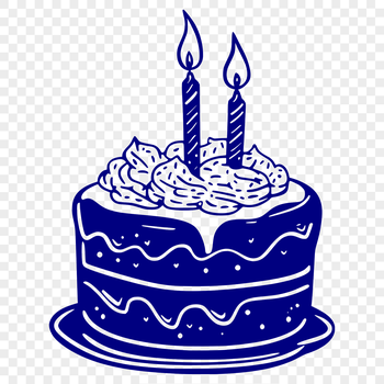 A colorful digital illustration of a birthday cake, designed as vector art.