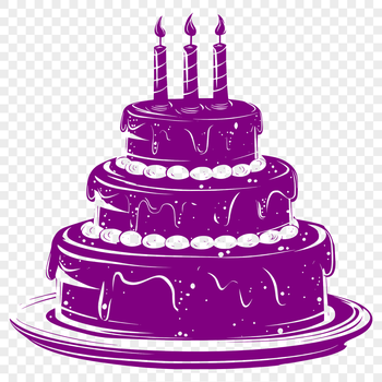 Birthday Cake Vector Drawing In PNG & SVG - Free Digital Download