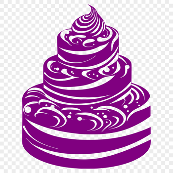 A digital illustration of a birthday cake with candles, suitable for vector art design and cutting machine projects.