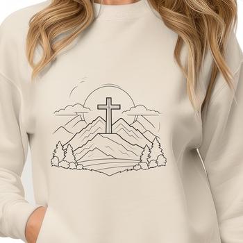 Religious symbol vector art of a crucifix for personal or commercial projects.