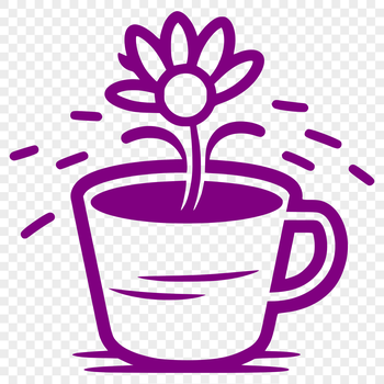 A simple floral-patterned coffee cup design.