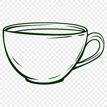 A simple coffee cup design made from vector graphics.