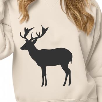 A detailed silhouette of a deer in full body view.