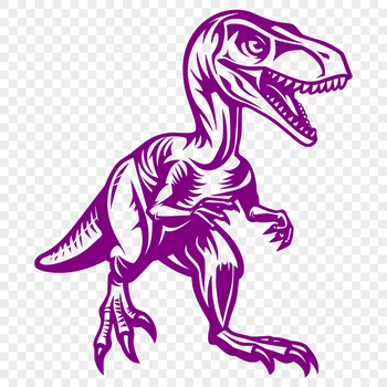 A prehistoric full-body dinosaur illustration with detailed anatomy.