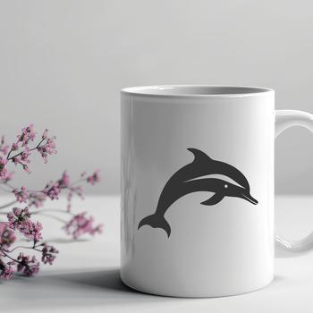 An animal design featuring a dolphin in its entirety, ideal for use in various digital formats such as SVG or PDF.
