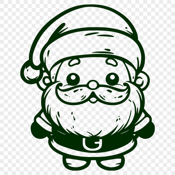 A traditional illustration of Father Christmas standing in a festive atmosphere.