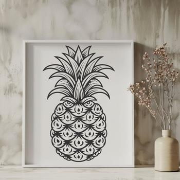 A stylized illustration of a pineapple, suitable for digital designs requiring vector graphics.