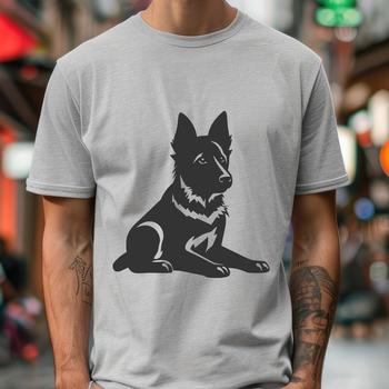 A full-body illustration of a German Shepherd dog in a neutral pose.