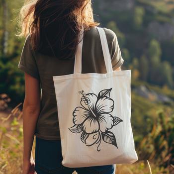 Illustration of a single hibiscus flower in bloom, suitable for vector graphics and digital design.