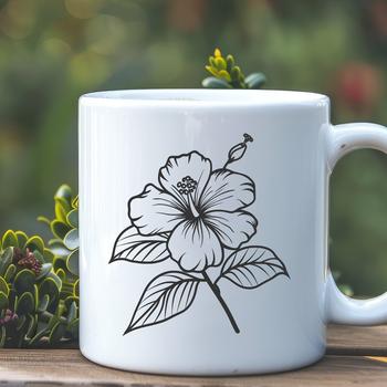 A vibrant hibiscus flower illustration in a vector format.