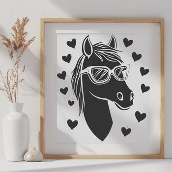 A horse icon designed for digital use, suitable for vector art projects.