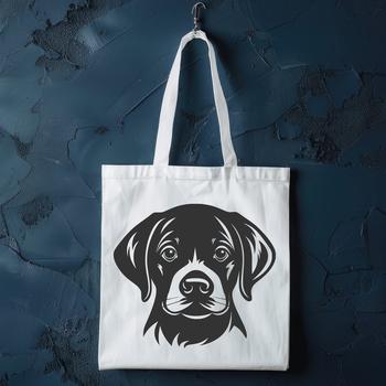 A vector illustration of a Labrador Retriever's head with a friendly expression.
