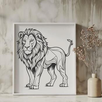 Free Standing Lion Digital Art