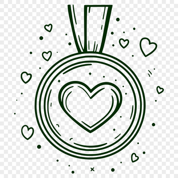 A medal design featuring love hearts, suitable for various digital cutting machines.