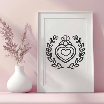 A medal design featuring intertwined love hearts with a sporty theme.