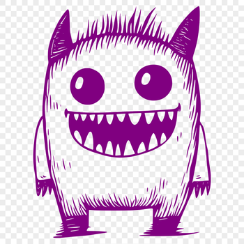 A colorful monster character designed as vector art for Halloween decorations or crafts.