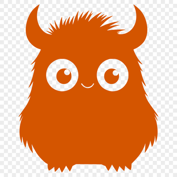 A whimsical monster character designed as clip art for digital projects.