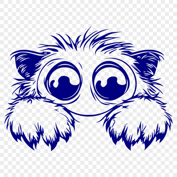 A hand-drawn illustration of a cute monster design suitable for Halloween-themed crafts and designs.