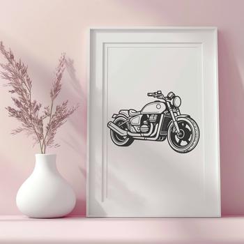 Vector illustration of a motorcycle, suitable for commercial or personal use.