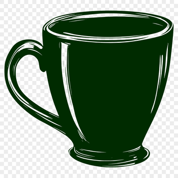 Illustrated vector design of a cup, suitable for digital cutting machines like Cricut or commercial printing.