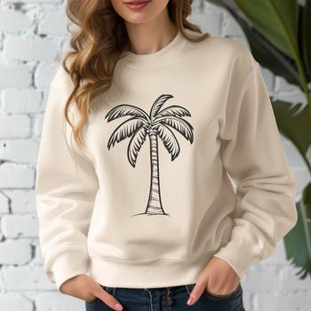 A vector illustration of a palm tree, suitable for graphic design projects.
