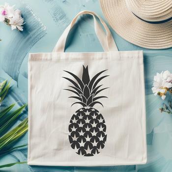 A high-quality illustration of a pineapple fruit on a white background.