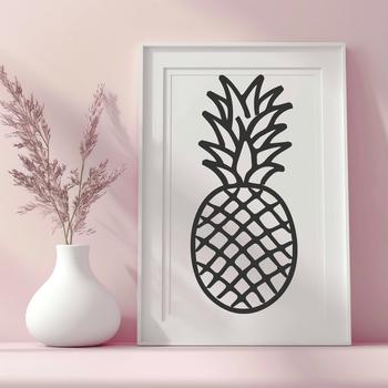 An isolated design element featuring a detailed pineapple with intricate textures.