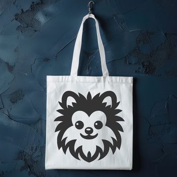 A small dog breed, the Pomeranian's distinctive head is depicted in vector format.