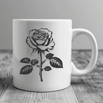 A stylized illustration of a single red rose, suitable for vector art and design projects.