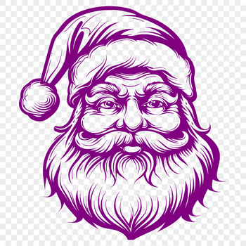 An illustration of a jolly bearded man in a red suit with a hat, ideal for Christmas designs.
