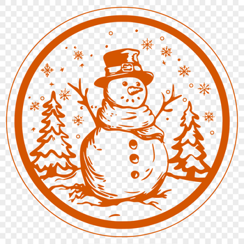 Artistic Snowman In SVG & DXF