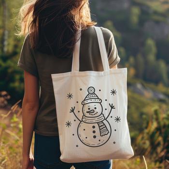 A simple vector illustration of a winter character, a snowman, composed of three connected spheres.