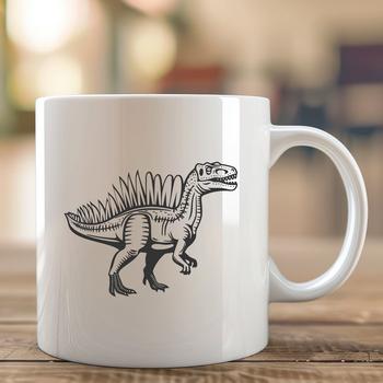 An intricately designed vector art image of a T-Rex or other prehistoric dinosaur, suitable for cutting machine stencils.