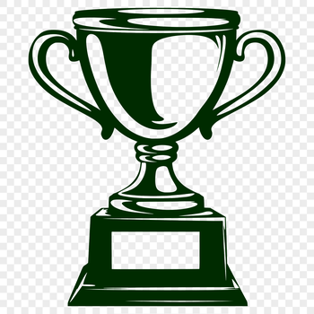 A 2D digital trophy icon made with vector graphics, suitable for commercial or personal projects.