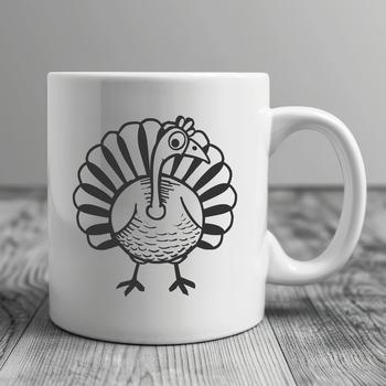A detailed illustration of a farm animal, a full-body depiction of a turkey, suitable for various uses.
