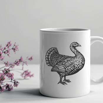 A realistic illustration of a farm animal, a turkey in full body pose, suitable for various designs.