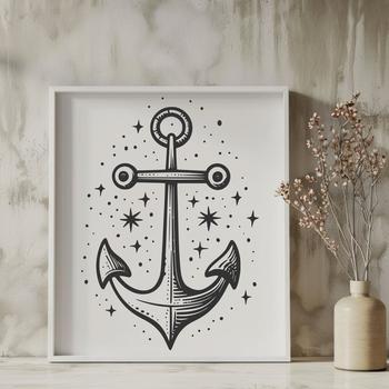 Anchors in a nautical design layout suitable for vector art projects.