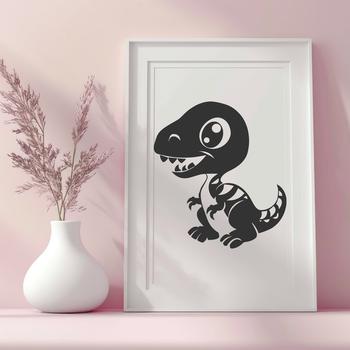 Artistic Baby Dinosaur In PNG & SVG